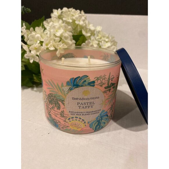 Bath & Body Works “Pastel Taffy” NEW 3 Wick Candle - Picture 1 of 6
